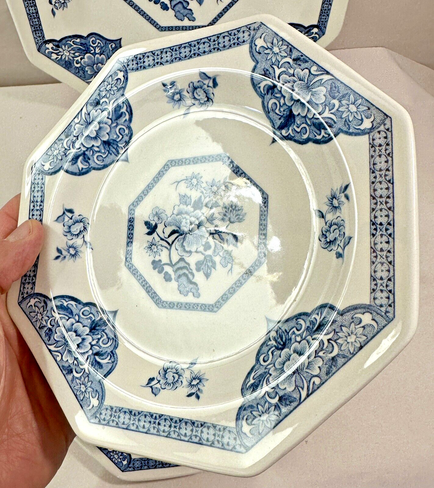 Old Pekin Octagon Blue J & G Meakin Royal Staffordshire - One Place Setting - Image 2