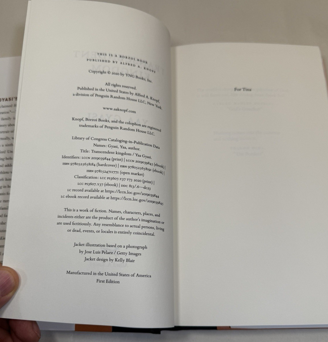 Transcendent Kingdom by Yaa Gyasi, Hardcover, Signed, First Edition - Image 3