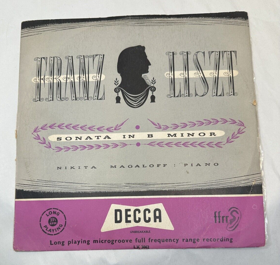 Nikita Magaloff Liszt Sonata in B Minor - Decca LX 3062 - November 1951 - 10" LP - Image 3