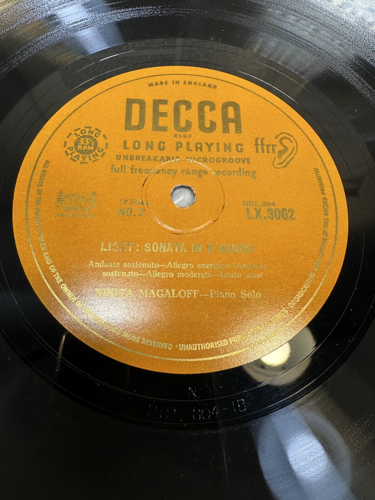 Nikita Magaloff Liszt Sonata in B Minor - Decca LX 3062 - November 1951 - 10" LP - Image 5