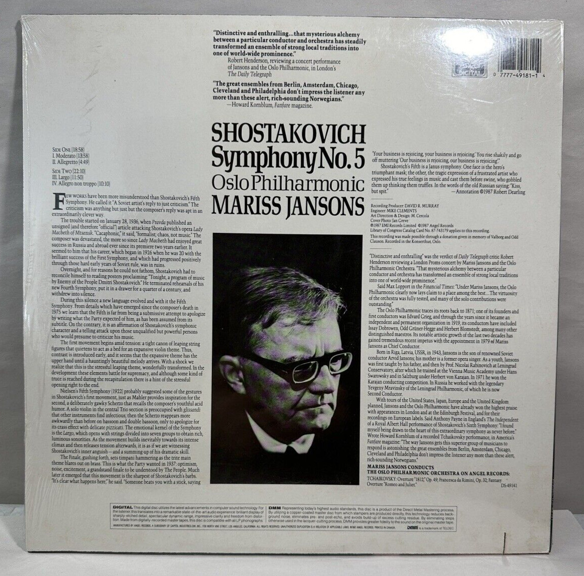 SEALED: Shostakovich - Symphony No. 5 - Oslo Philharmonic, Mariss Jansons - Image 1