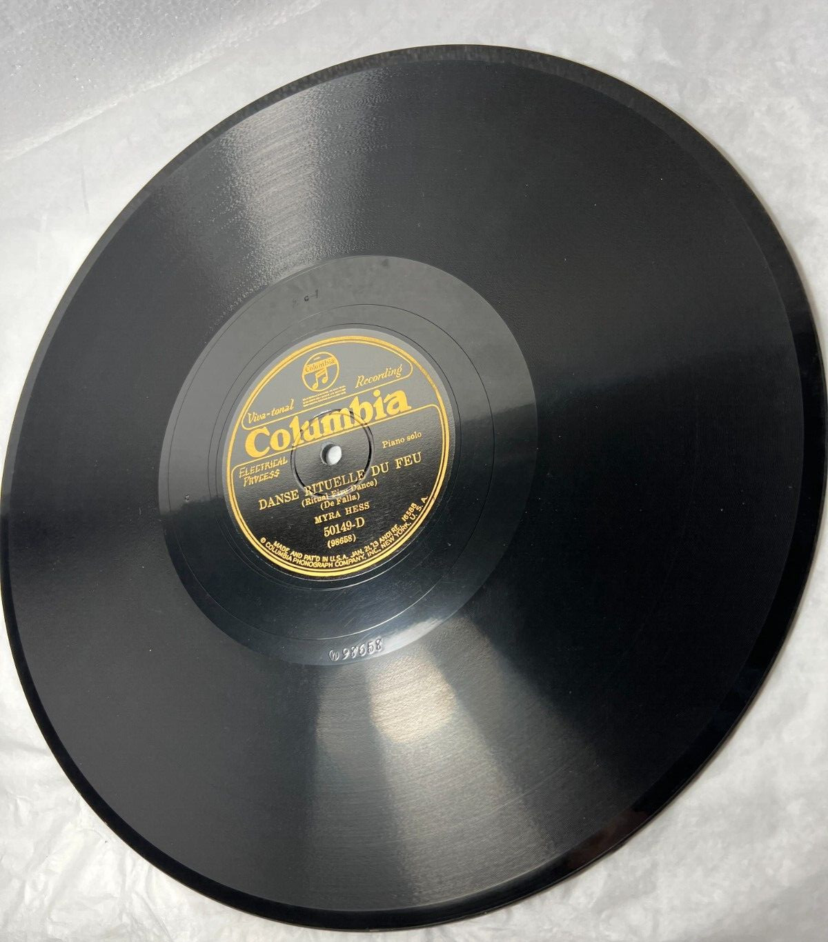 Myra Hess - The White Peacock / Ritual Fire Dance - Columbia 50149-D (1929) MM - Image 3