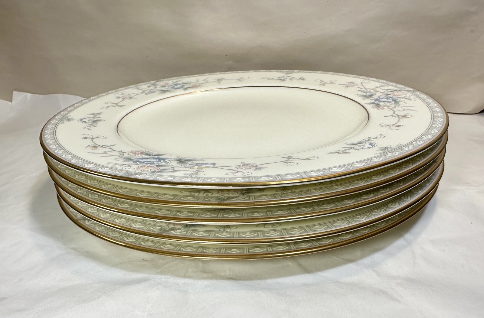 Set of Five NEW Noritake Mandarin Garden Dinner Plates 10-5/8" - Unboxed Mint - Image 2