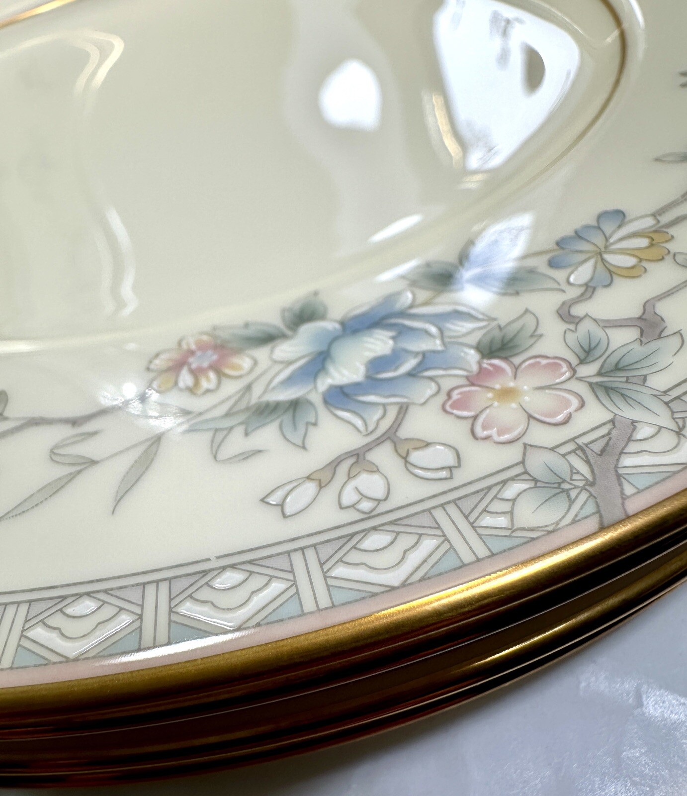 Set of Five NEW Noritake Mandarin Garden Dinner Plates 10-5/8" - Unboxed Mint - Image 3