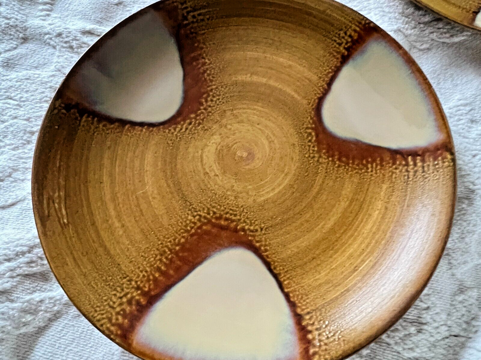 Three (3) Sango Splash 4951 Brown Drip Glaze Salad Luncheon Plates 8.25” - Image 3