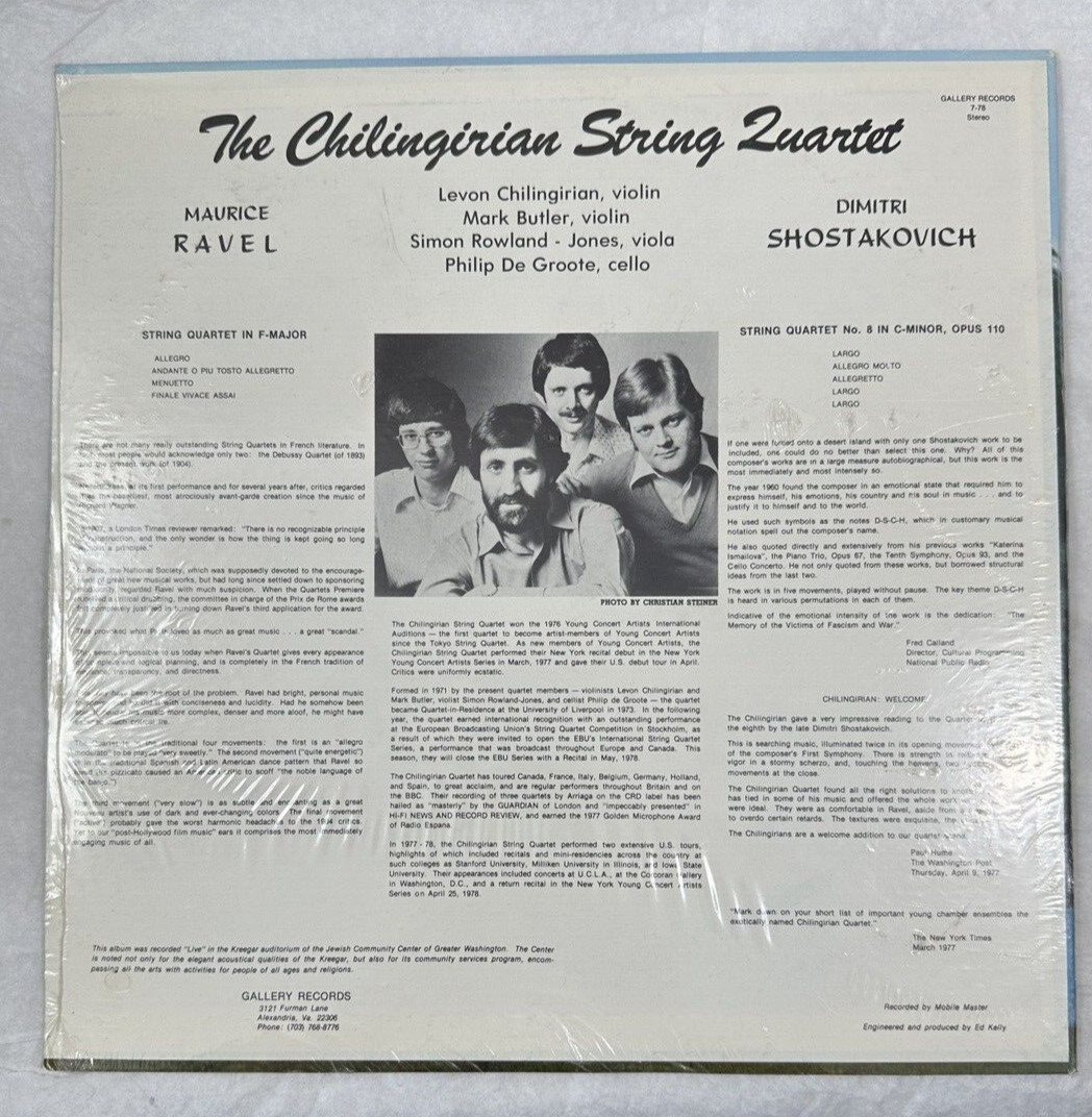 SEALED: The Chilingirian String Quartet - Ravel / Shostakovich - Debut USA LP - Image 1