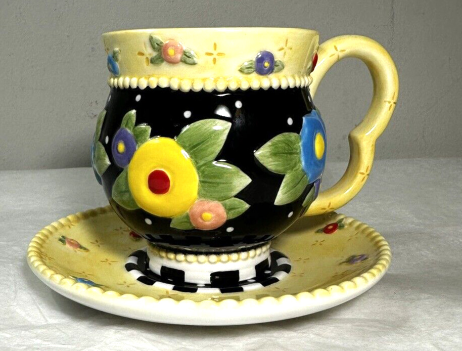 Mary Engelbreit Brownlow Cup and Saucer 2004 ME Ink - Flowers - Image 5