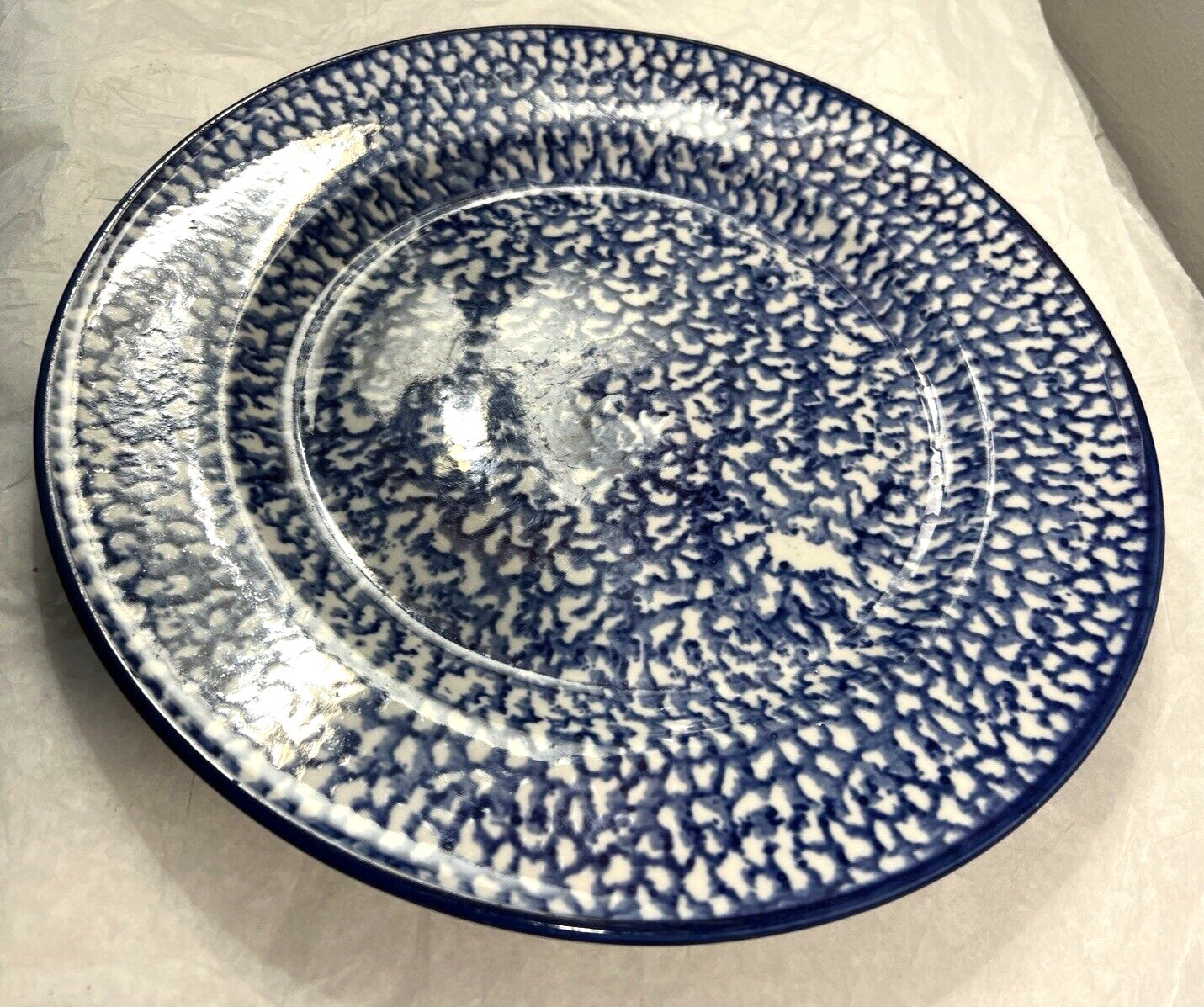 Montgomery Ward Newport Spongeware Dinner Plate 10 1/2" - Immaculate - Image 1