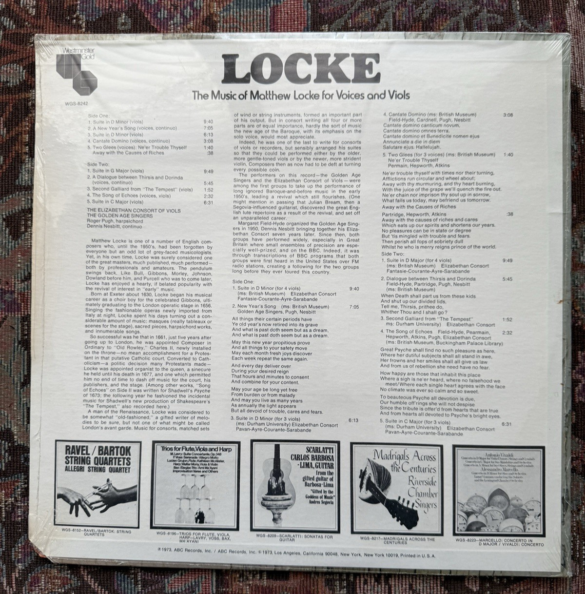 SEALED: The Music Of Matthew Locke For Voices And Viols - WGS 8242 - Image 1