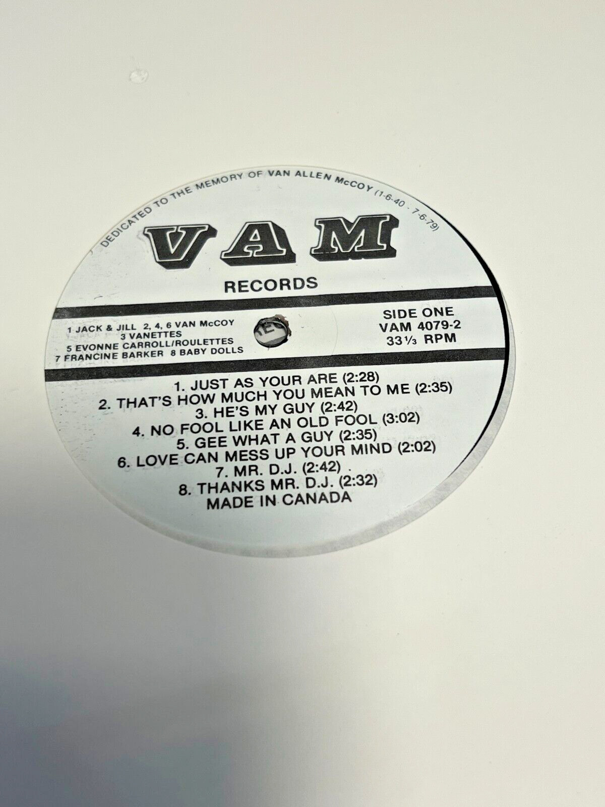 SEALED: Van McCoy ‎– Dedicated To The Memory Of Van Allen McCoy - VAM-4079-2 - Image 1