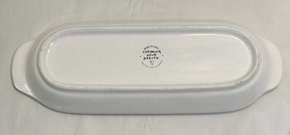 Ceramica Nova Deruta Serving Tray Dish Made in Italy Firenze Yellow Blue 12x4.5  - Image 3