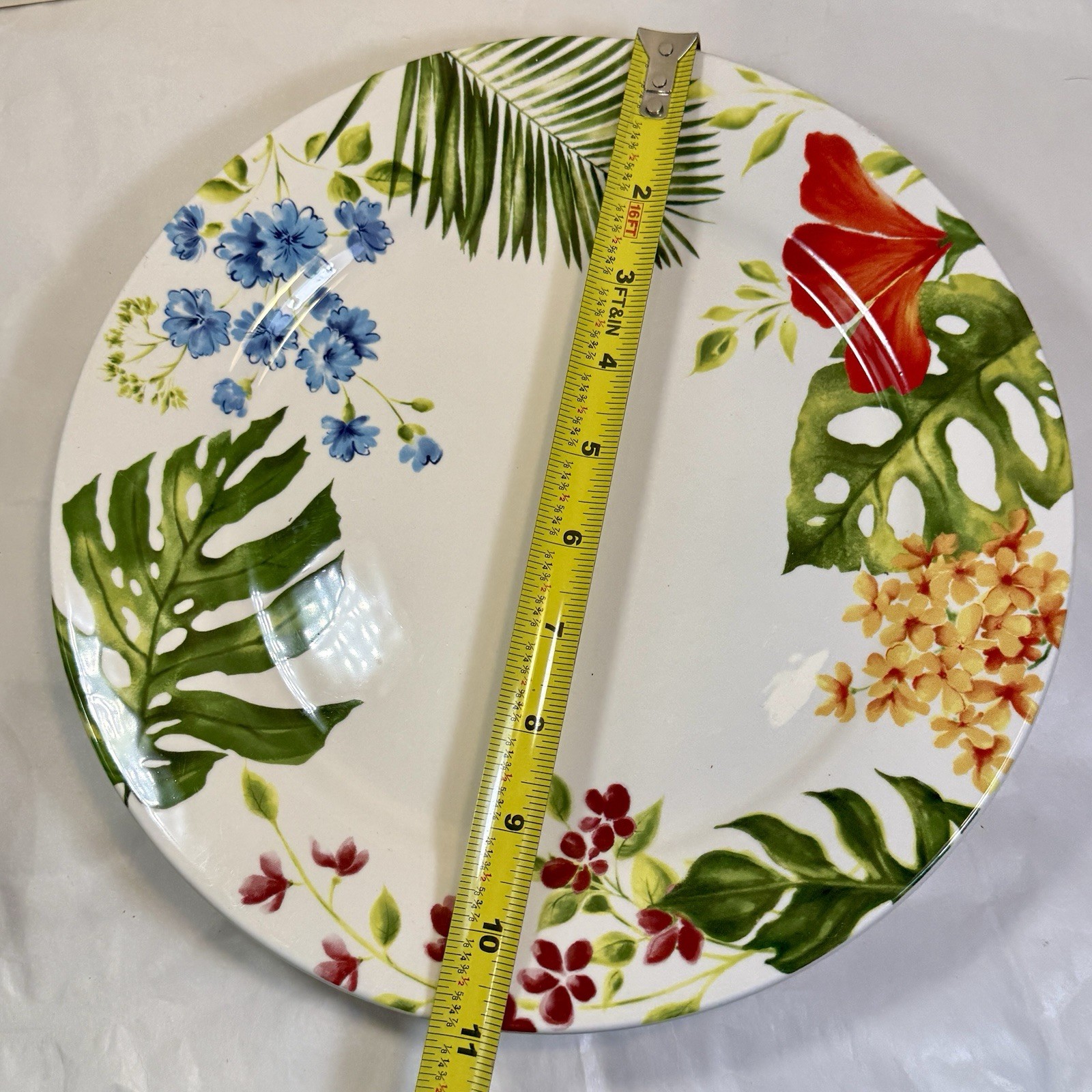 Pier 1 Exotic Floral 11 Inch Dinner Plates Lot Of 3 Ironstone Exclusive - Image 2