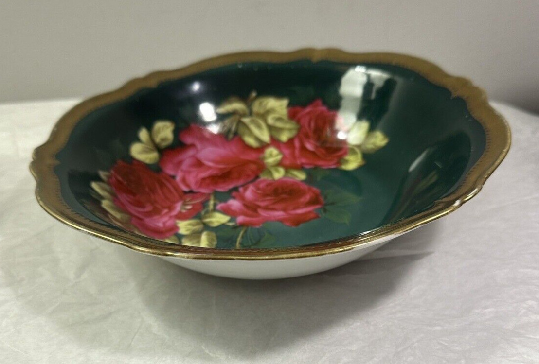 O&EG Royal Austria Rose Dubarry Large Rose Flowers Bowl - 9 inches - 1889-1918 - Image 2