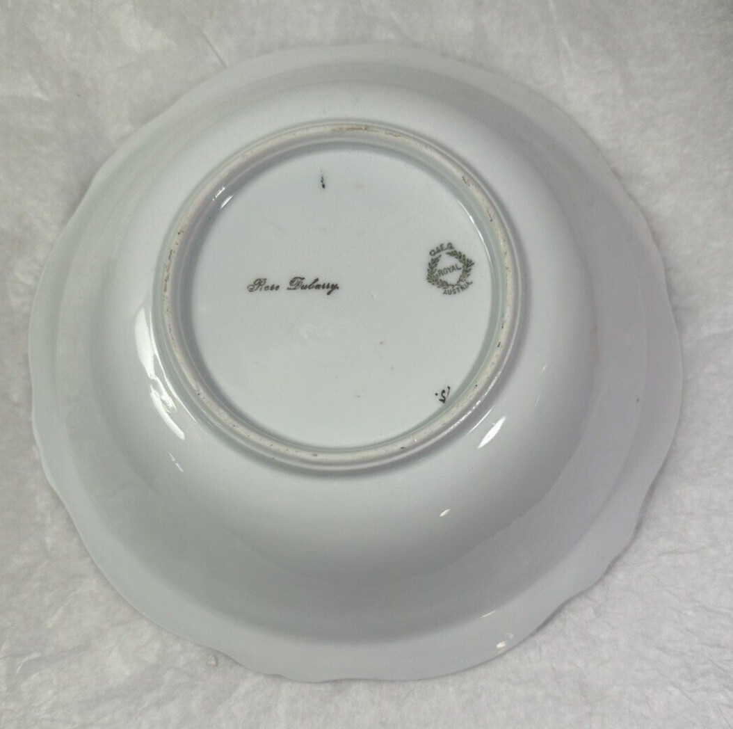 O&EG Royal Austria Rose Dubarry Large Rose Flowers Bowl - 9 inches - 1889-1918 - Image 4