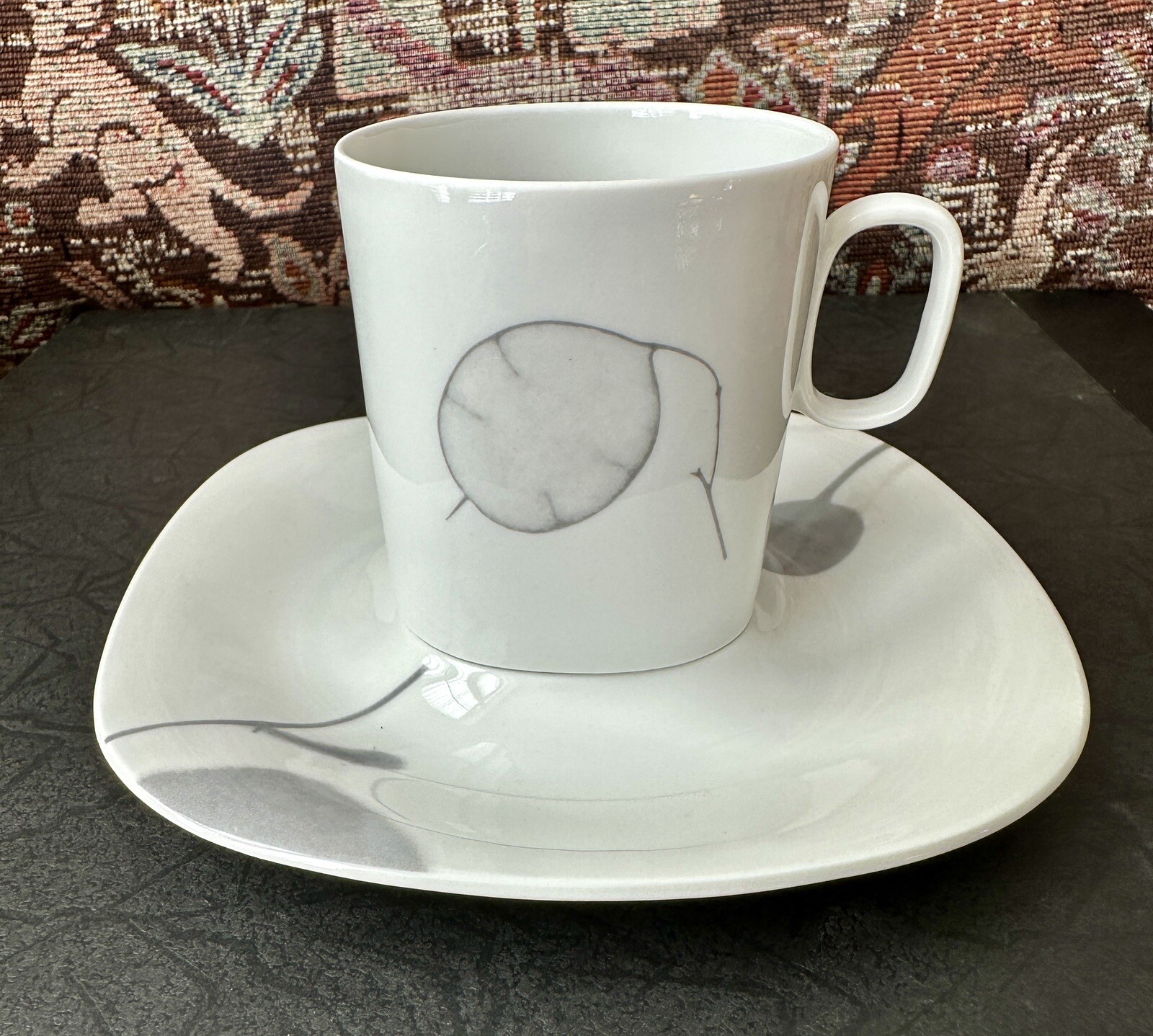 Five (5) Block Langenthal Switzerland Transition Shadows Cup /Saucers - UNUSED