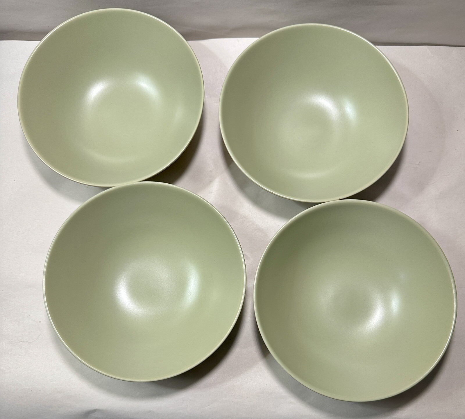 Four (4) Ikea Green Light Sage Matte Soup / Salad Bowls 10866 - 2.5” Deep - Image 1