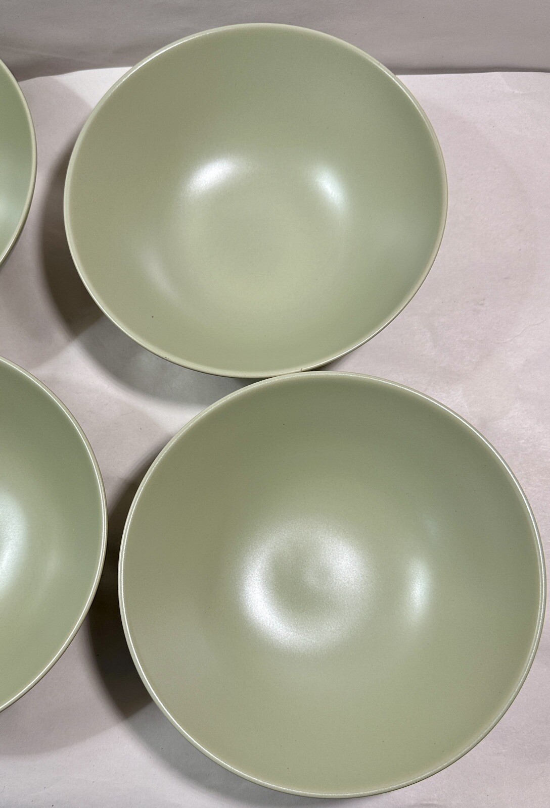 Four (4) Ikea Green Light Sage Matte Soup / Salad Bowls 10866 - 2.5” Deep - Image 3