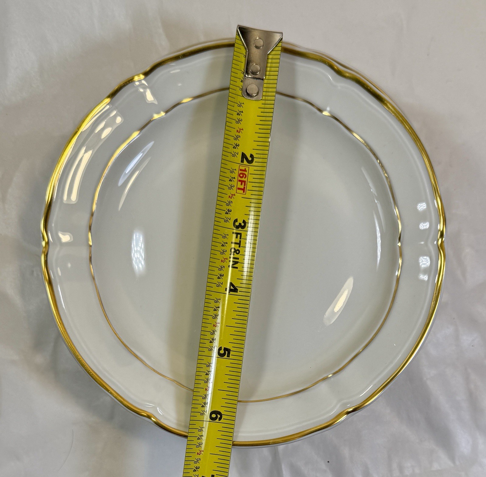One Bernardaud Limoges 6-1/4" Side Plate - White w Gold Trim - New Old Stock - Image 2