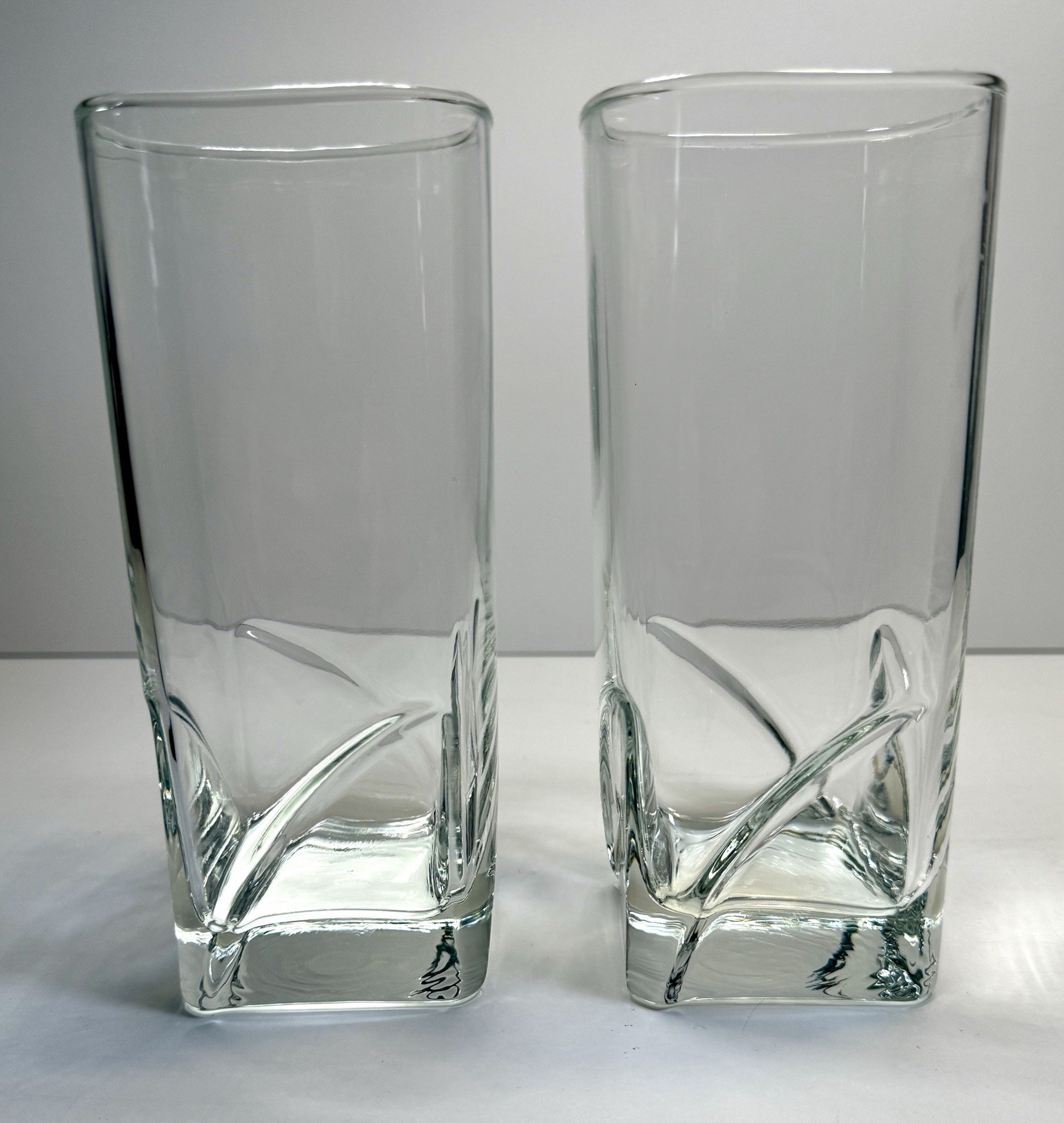 Set of 2 Durobor Verrières de Soignes Hi-Fi Tumbler Glasses 6 1/2” Belgium NOS