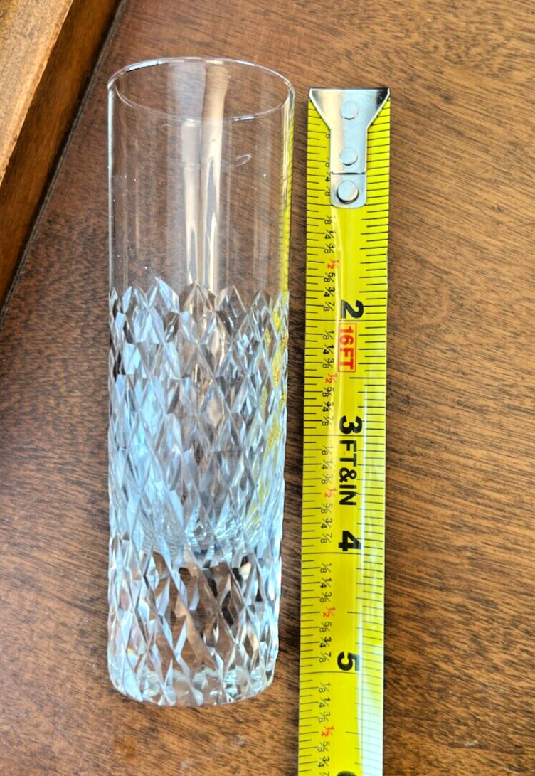 Set of 6 Diamond Cut Shot Glasses - 5 inches tall - Image 1