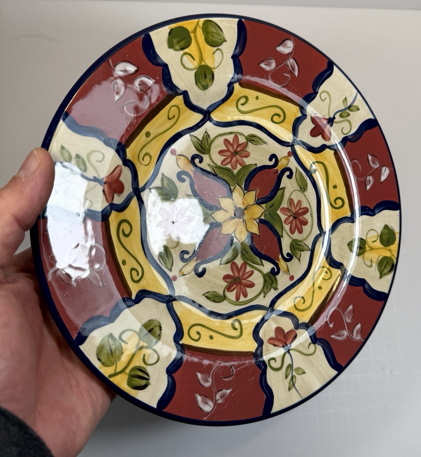 Set of 3 Pier 1 Vallarta Salad Plates - Handpainted Earthenware - 9-1/8" - EUC - Image 1