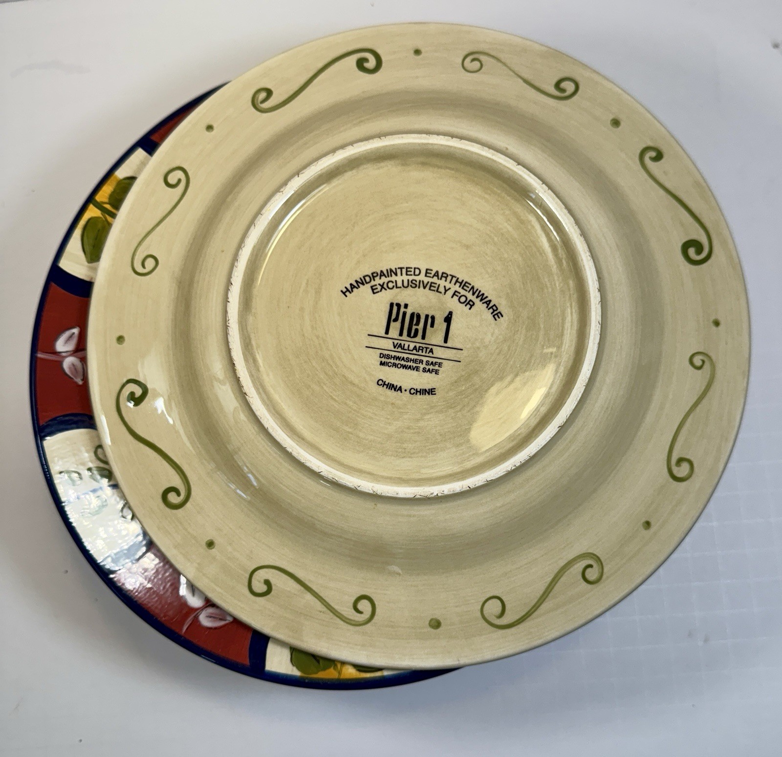 Set of 3 Pier 1 Vallarta Salad Plates - Handpainted Earthenware - 9-1/8" - EUC - Image 2