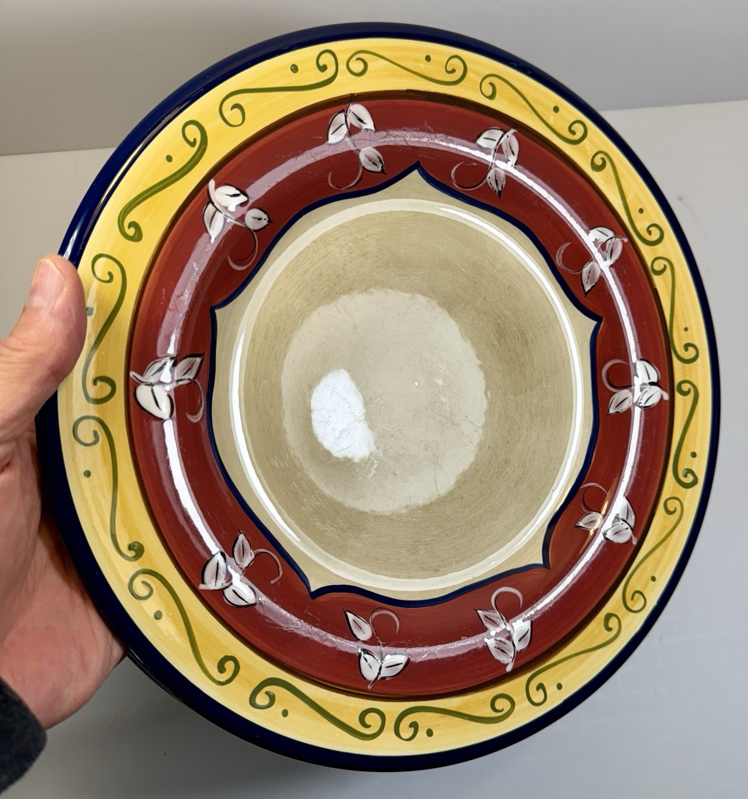 Set of 2 Pier 1 Vallarta Dinner Plates - Handpainted Earthenware - 11-1/8" - EUC - Image 1