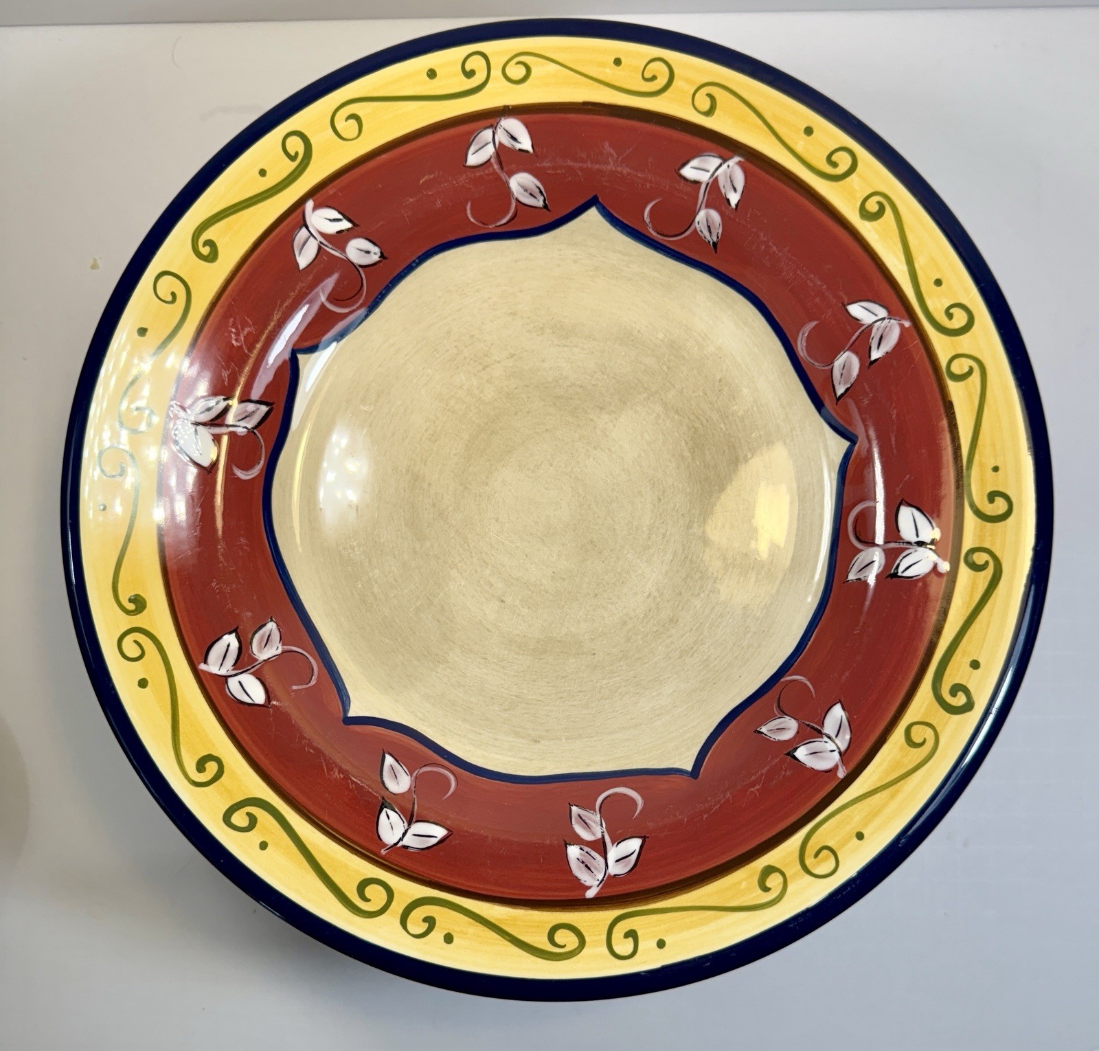 Set of 2 Pier 1 Vallarta Dinner Plates - Handpainted Earthenware - 11-1/8" - EUC - Image 2