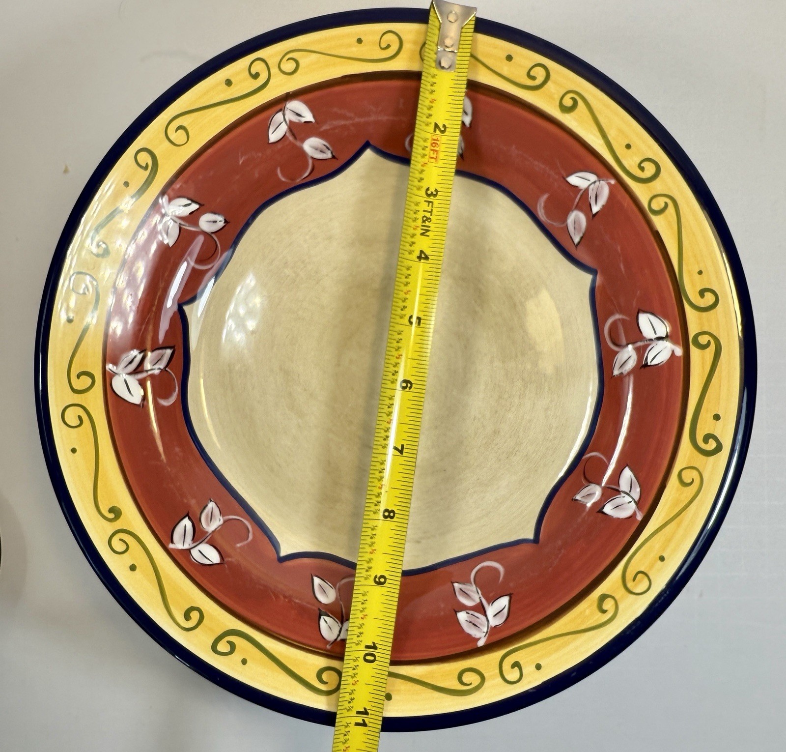 Set of 2 Pier 1 Vallarta Dinner Plates - Handpainted Earthenware - 11-1/8" - EUC - Image 3