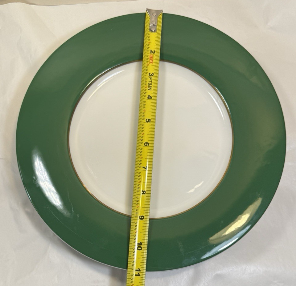 Bangladesh / Green Monno by Crate & Barrel Dinner Plates 11" - NOS, Unused - 4 - Image 3