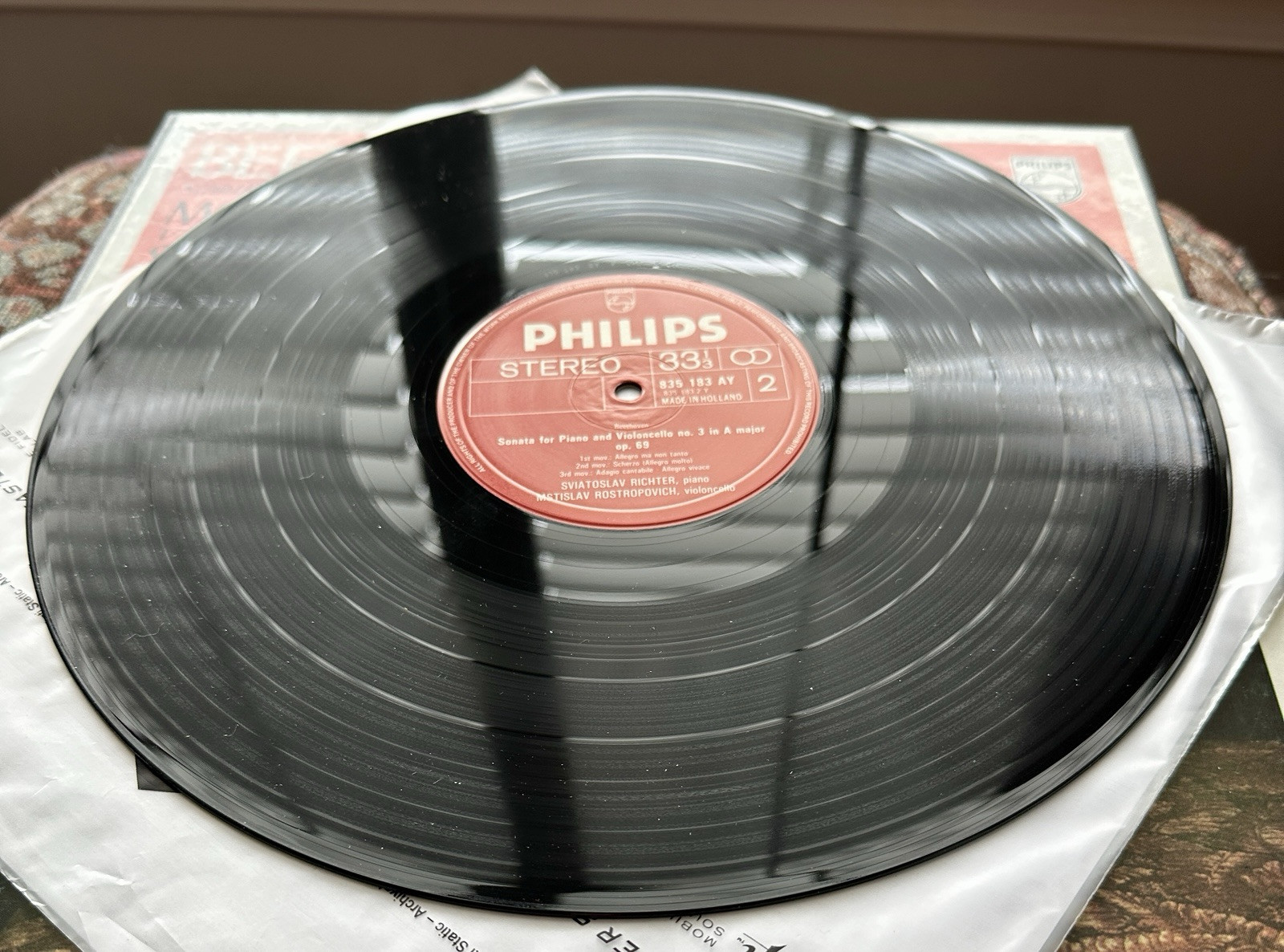 Beethoven Cello Sonatas Rostropovich Richter 2LP Philips 835 182/83 AY Stereo - Image 1