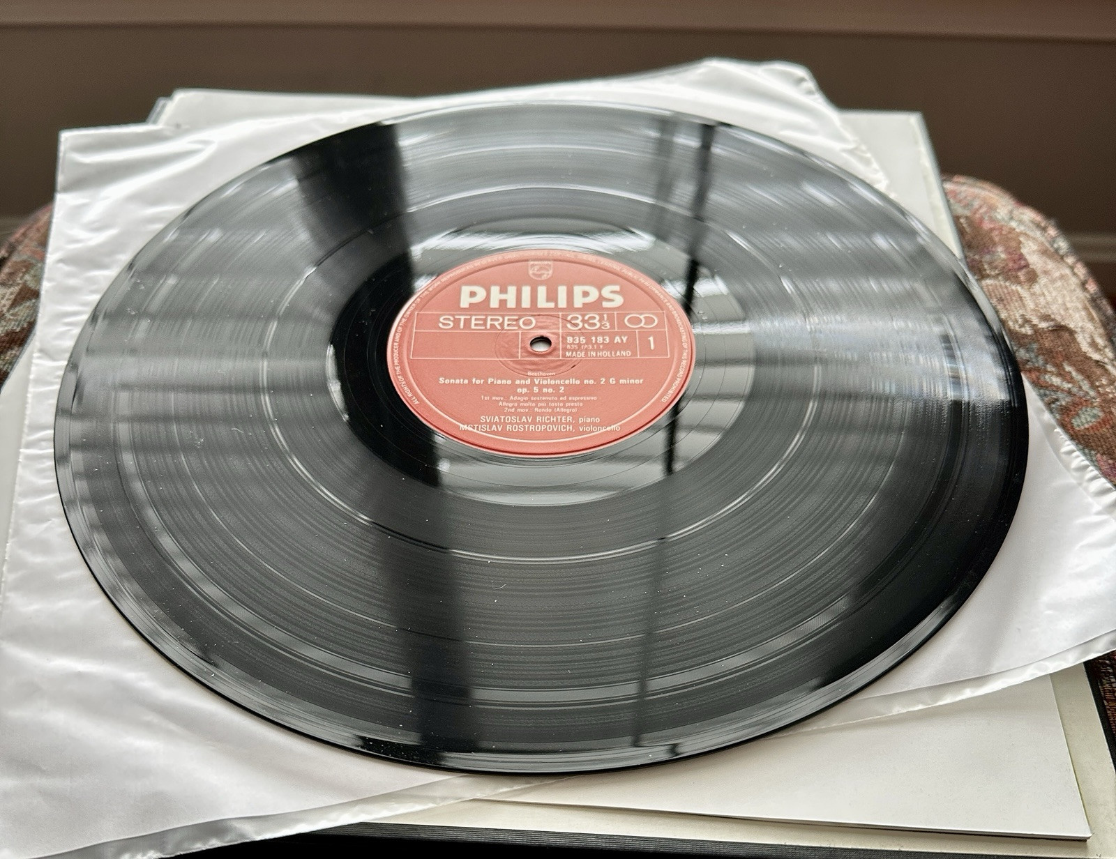 Beethoven Cello Sonatas Rostropovich Richter 2LP Philips 835 182/83 AY Stereo - Image 5