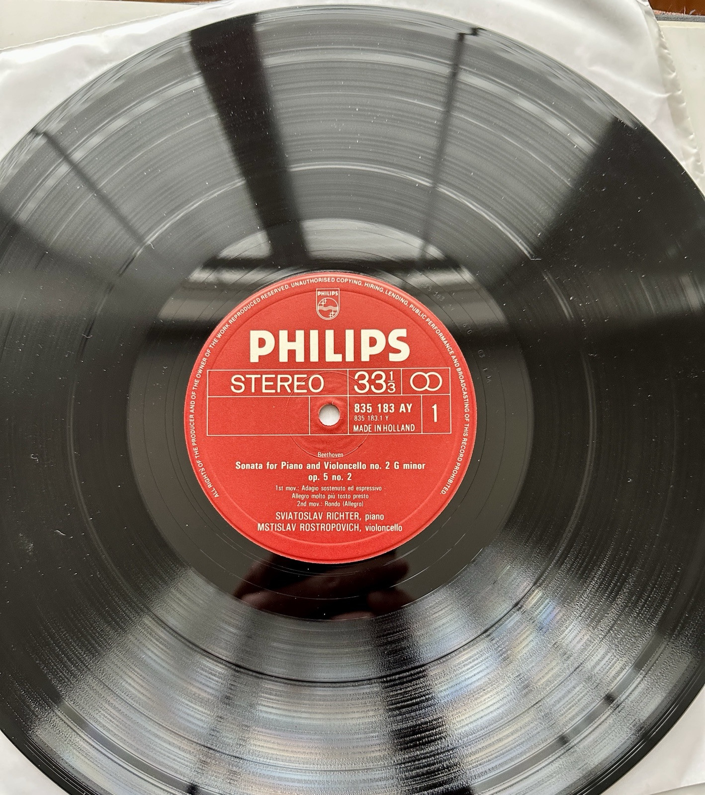 Beethoven Cello Sonatas Rostropovich Richter 2LP Philips 835 182/83 AY Stereo - Image 6