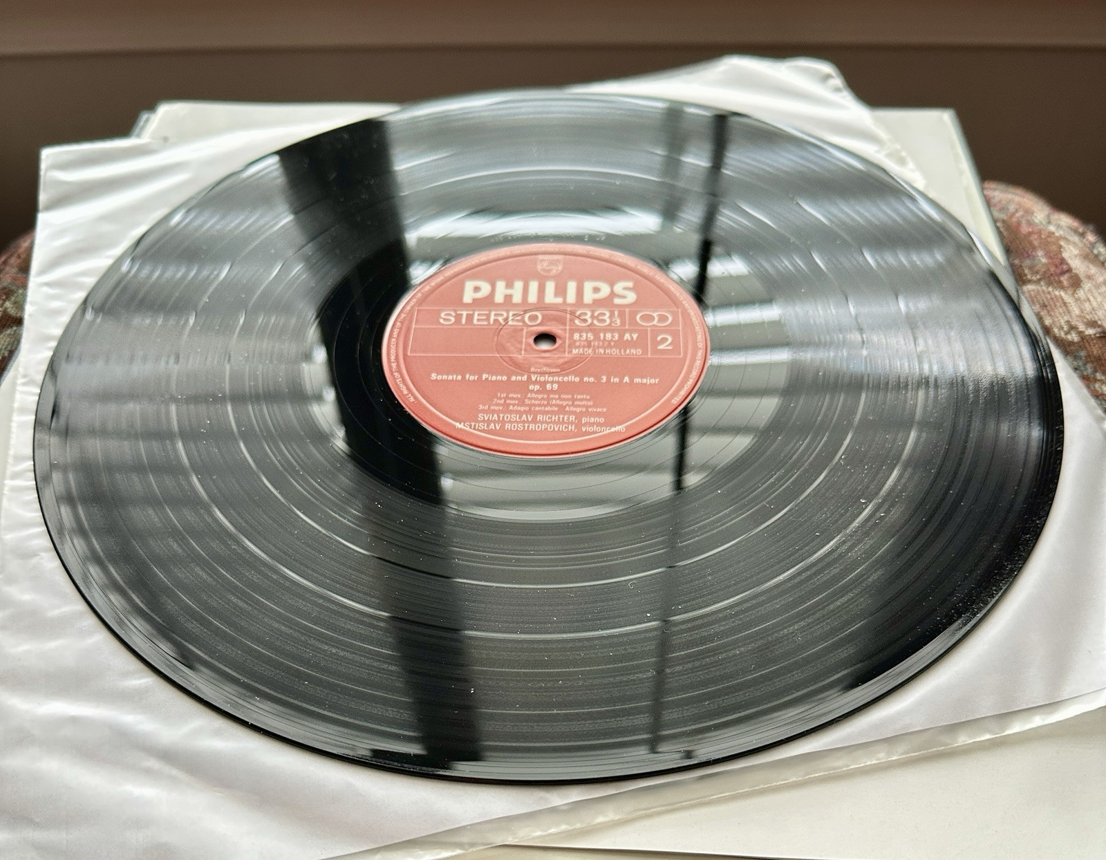 Beethoven Cello Sonatas Rostropovich Richter 2LP Philips 835 182/83 AY Stereo - Image 7