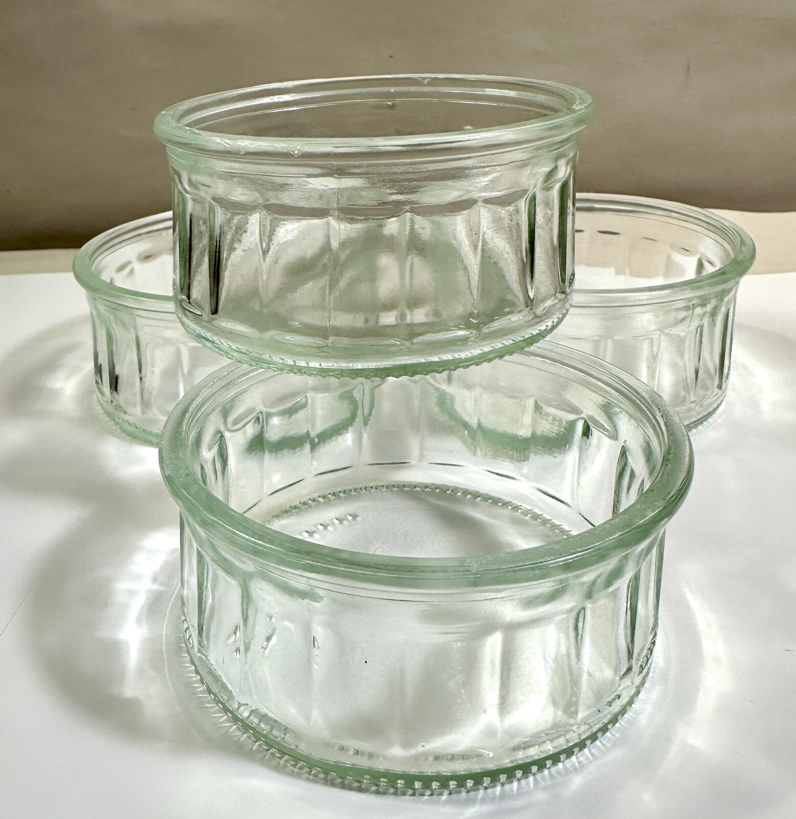 Set of 4 Clear Mason Jar Style Custard Cups / Bowls / Ramekins 4oz - Unboxed - Image 3