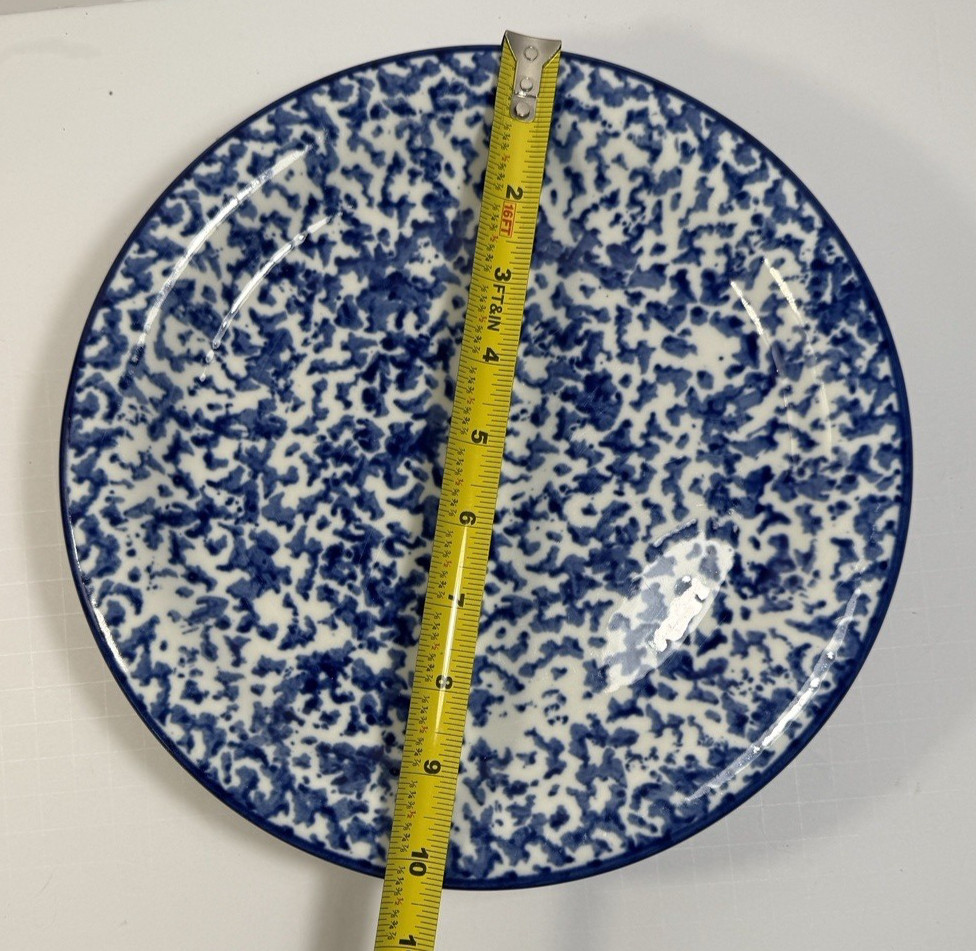 Set of 4 Gibson Blue Splatter Spongeware Dinner Plates - 10-1/4" - Image 1