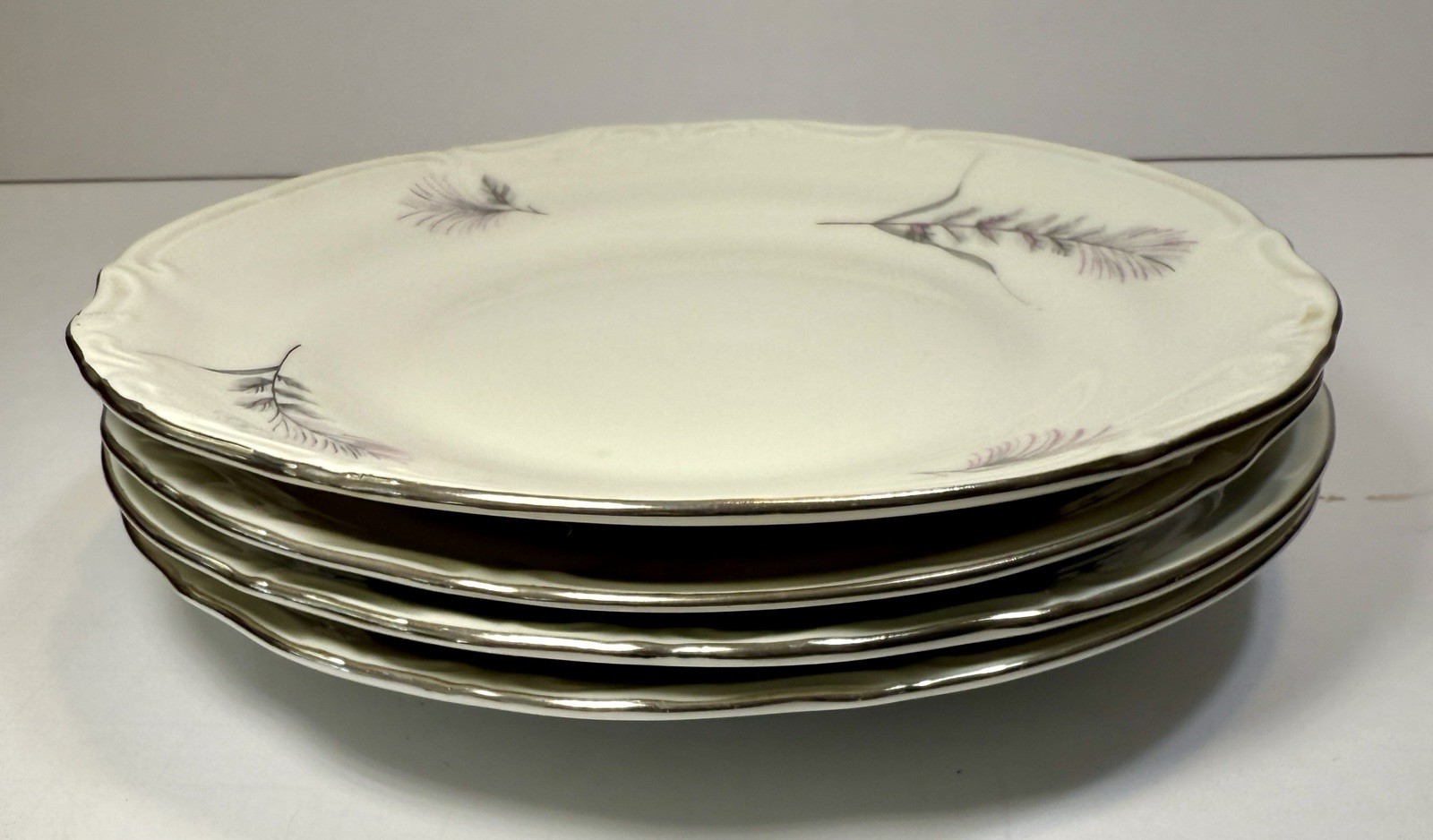 Set of 4 Thistle by CHODZIEZ-POLAND Fine-China Gray Salad / Bread Plates 7" - Image 5