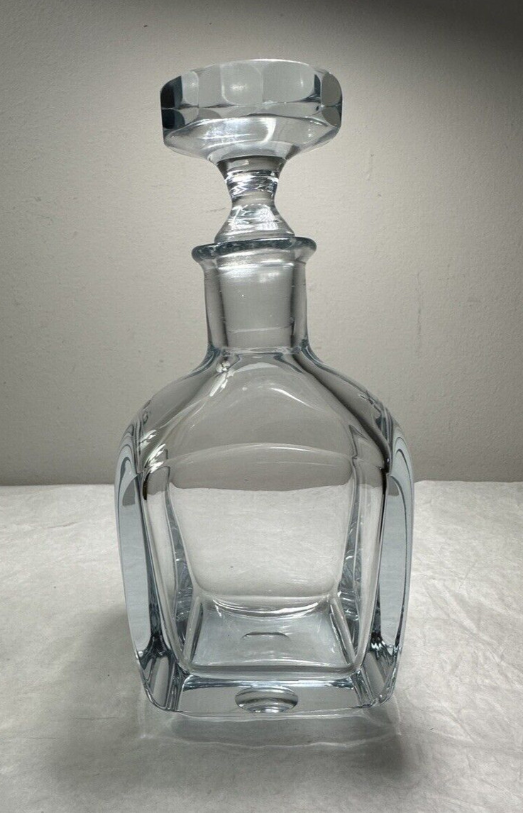 Strombergshyttan Crystal Decanter w/Round Stopper ~ Sweden / Signed / UNUSED
