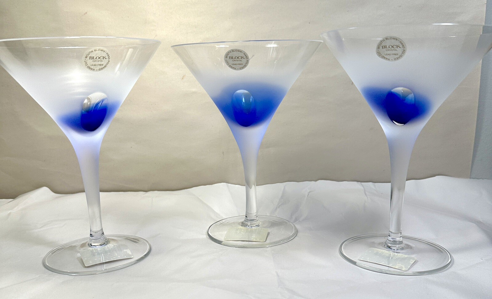 One (1) Block Rainy Day Crystal Martini Glass K74587 - New With Tags, Stickers - Image 9