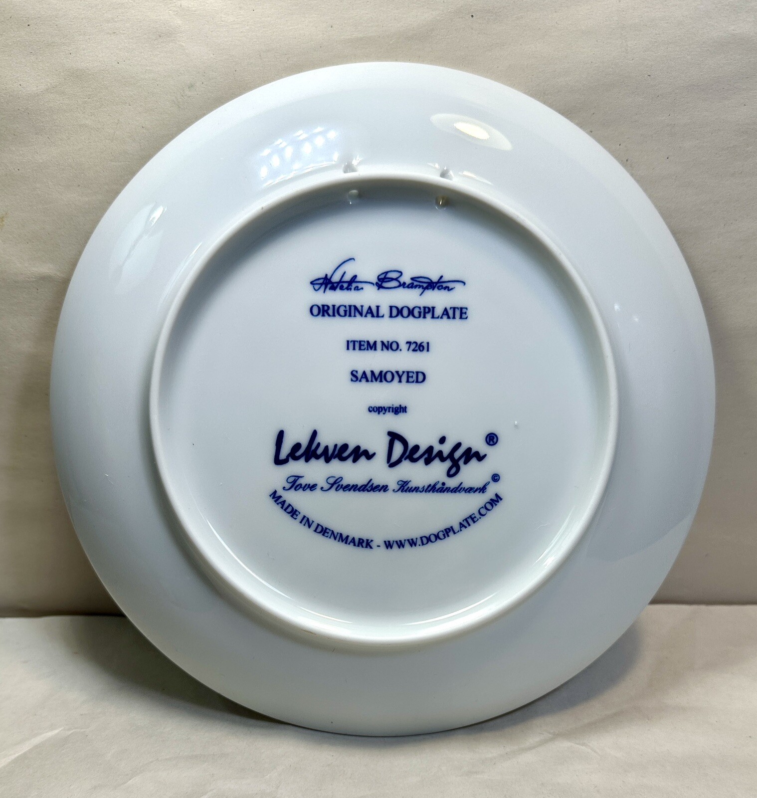 Natalia Brampton Dog Plate No. 7261 - Samoyed - Lekven Designs Denmark - Image 2