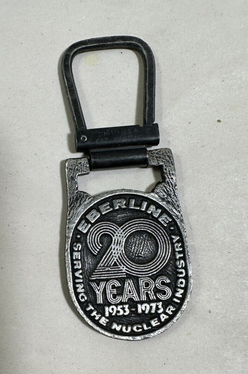 Eberline Instrument Corporation Metal Keychain / Key Ring - 1953-1973 Nuclear