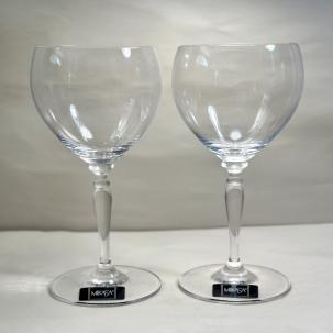 Two (2) Mikasa Venezia Crystal Water Goblets - 9 1/8" - Sticker on Base - Unused