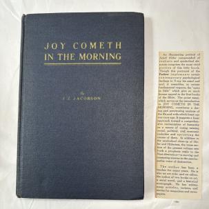 *SIGNED* Joy Cometh in the Morning by J. Z. Jacobson 1941 M. Ceshinski Hardcover