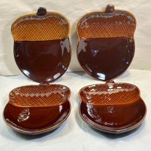 Set of 4 Better Homes and Gardens Acorn Salad Plates - Heritage Collection - EUC