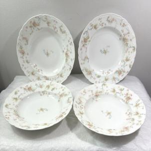 Four (4) Haviland 9" Soup / Salad Serving Bowls - Schleiger 57-8 Blank 207