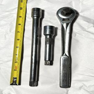 Vintage Craftsman USA V 44985 1/2 Inch Drive Ratchet and Extension Bars