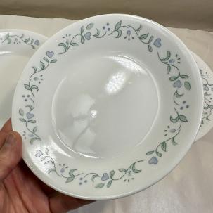 Three Corelle Country Cottage Bread Butter Plates Corning 6 3/4" Green Vines