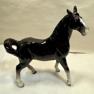 Registered Coronet Porcelain Pony / Horse - Black  w/ White Blaze - Immaculate