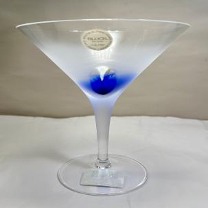 One (1) Block Rainy Day Crystal Martini Glass K74587 - New With Tags, Stickers