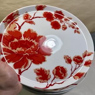 One Home Carmine Blossom Dinner Plate - 10-1/2" - Lightly Used, EUC